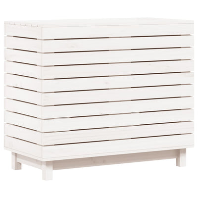 Laundry Basket White 88.5x44x76 cm Solid Wood Pine Payday Deals