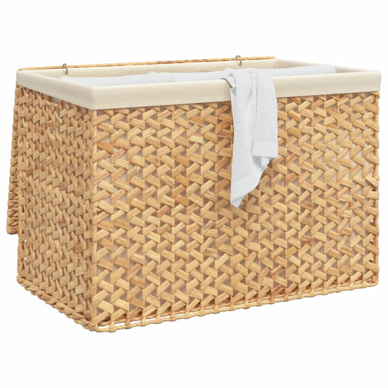 Laundry Basket with 3 Sections 75x42.5x52 cm Water Hyacinth Payday Deals