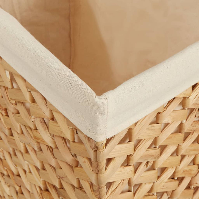 Laundry Basket with 3 Sections 75x42.5x52 cm Water Hyacinth Payday Deals