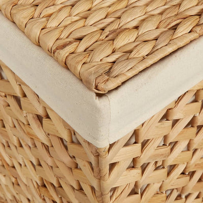 Laundry Basket with 3 Sections 75x42.5x52 cm Water Hyacinth Payday Deals
