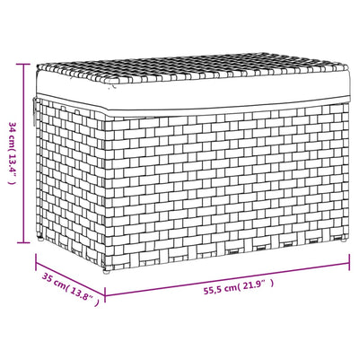 Laundry Basket with Lid Black 55.5x35x34 cm Poly Rattan Payday Deals