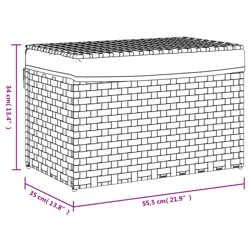 Laundry Basket with Lid Black 55.5x35x34 cm Poly Rattan Payday Deals