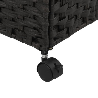Laundry Basket with Wheels Black 60x35x60.5 cm Rattan Payday Deals