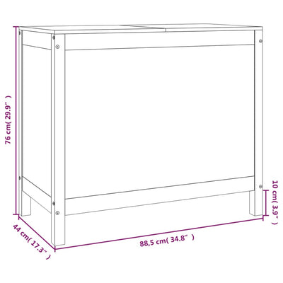 Laundry Box 88.5x44x76 cm Solid Wood Pine Payday Deals