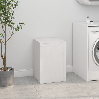 Laundry Box White 44x44x66 cm Solid Wood Pine Payday Deals