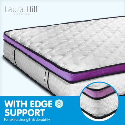 Laura Hill Mattress Queen Size Euro Top Pocket Spring Natural Latex Foam Bed Payday Deals