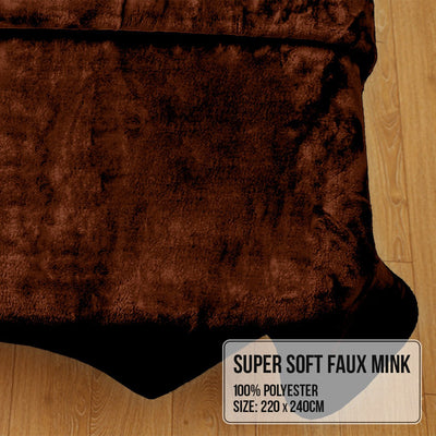 Laura Hill Mink Blanket Double Sided Queen Size Soft Plush Bed Faux Throw Rug 220 X 240cm Payday Deals