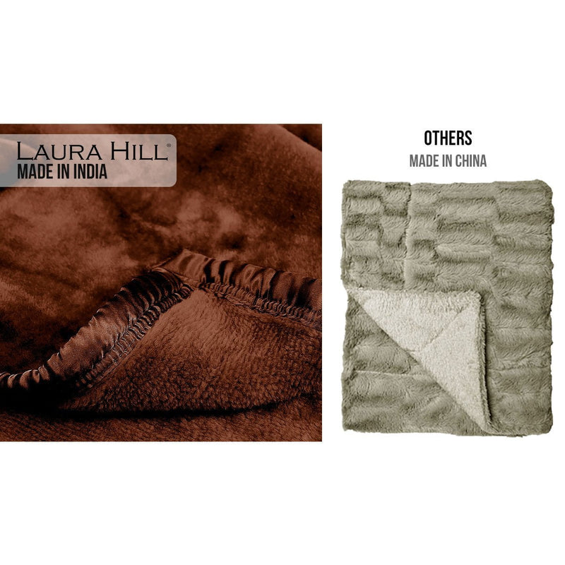 Laura Hill Mink Blanket Double Sided Queen Size Soft Plush Bed Faux Throw Rug 220 X 240cm Payday Deals