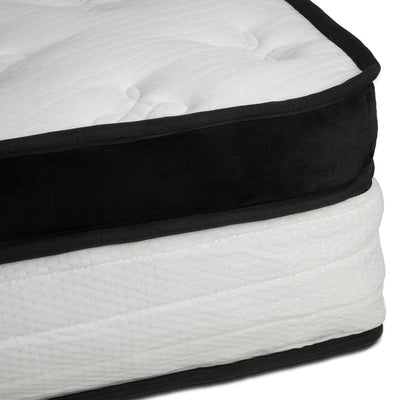 Laura Hill Queen Mattress Bed Size Euro Top 5 Zone Spring Foam 32cm Bedding Pocket Payday Deals