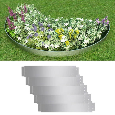 Lawn Fences 5 pcs Galvanised Steel 100x20 cm Payday Deals