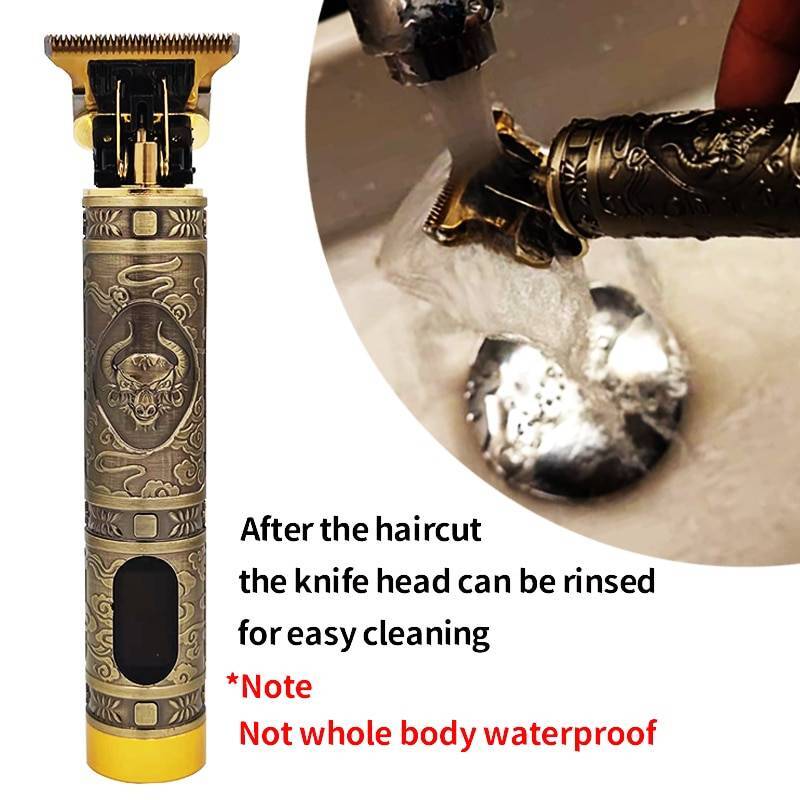LCD Hair Clipper Barber Professional Electric Trimmer Shaver Beard Vintage - Gold Payday Deals