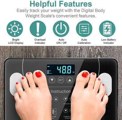 LCD Scales Body Weight Bathroom Bath room Body Fat Gym Fitness Scale BMI BMR Payday Deals