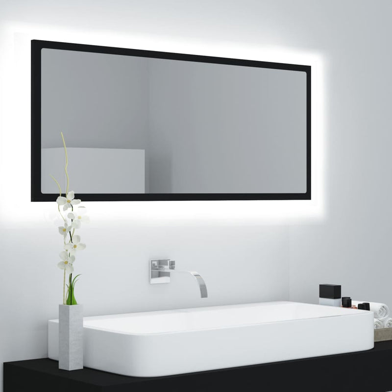 LED Bathroom Mirror Black 100x8.5x37 cm Acrylic Payday Deals