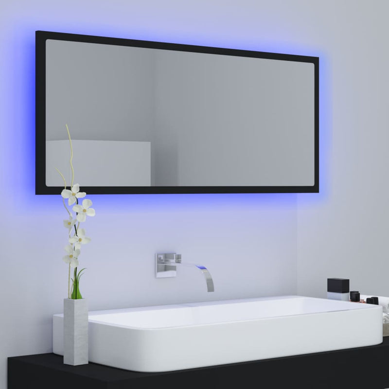 LED Bathroom Mirror Black 100x8.5x37 cm Acrylic Payday Deals
