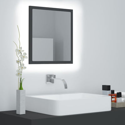LED Bathroom Mirror Grey 40x8.5x37 cm Chipboard Payday Deals