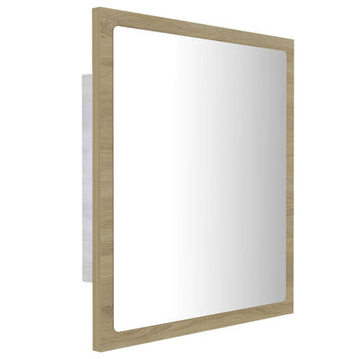 LED Bathroom Mirror Sonoma Oak 40x8.5x37 cm Acrylic Payday Deals
