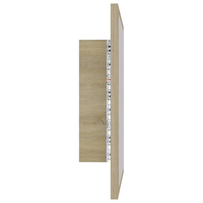 LED Bathroom Mirror Sonoma Oak 40x8.5x37 cm Acrylic Payday Deals