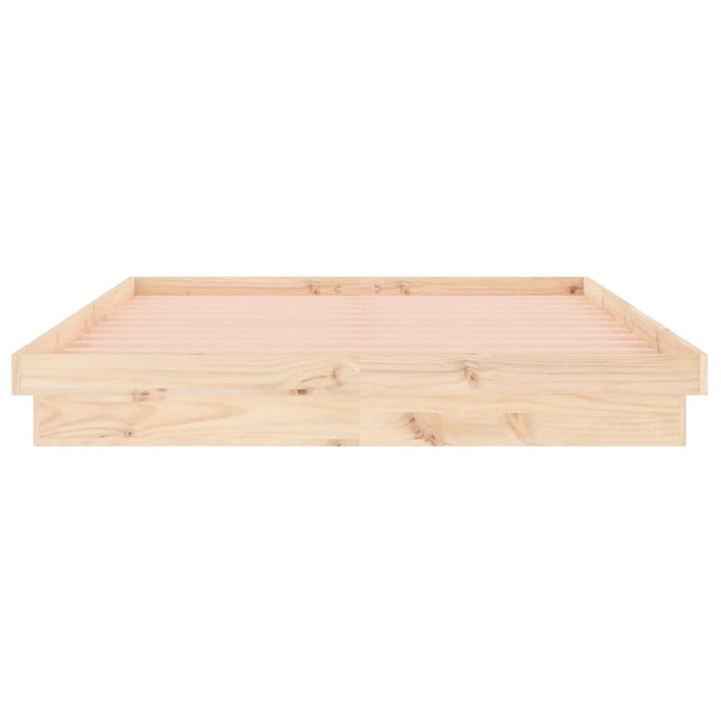 LED Bed Frame 137x187 cm Double Size Solid Wood Payday Deals