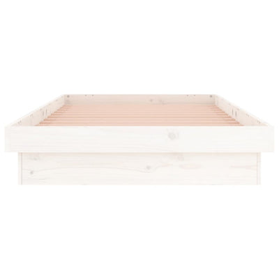 LED Bed Frame White 92x187 cm Single Size Solid Wood Payday Deals