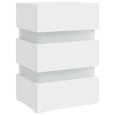 LED Bedside Cabinet White 45x35x67 cm Engineered Wood Payday Deals