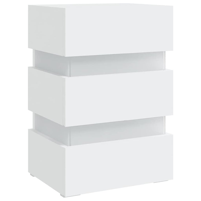 LED Bedside Cabinet White 45x35x67 cm Engineered Wood Payday Deals