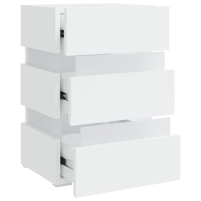 LED Bedside Cabinet White 45x35x67 cm Engineered Wood Payday Deals