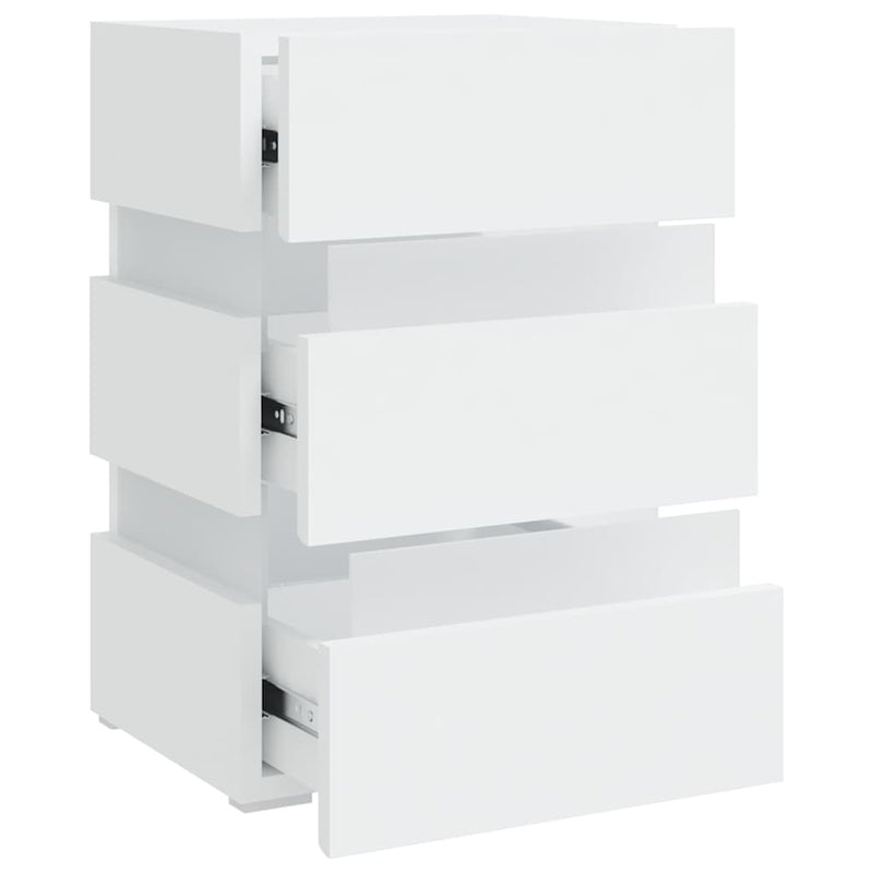 LED Bedside Cabinet White 45x35x67 cm Engineered Wood Payday Deals