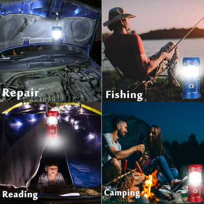 LED Camping Lamp Solar Powered Rechargeable USB Torch Waterproof Emergency Light Lantern Payday Deals