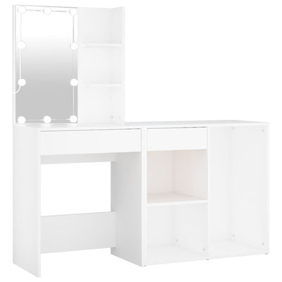 LED Dressing Table with Cabinet White Engineered Wood Payday Deals