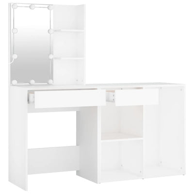 LED Dressing Table with Cabinet White Engineered Wood Payday Deals