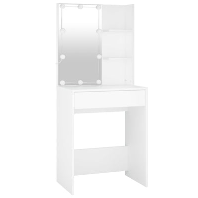 LED Dressing Table with Cabinet White Engineered Wood Payday Deals