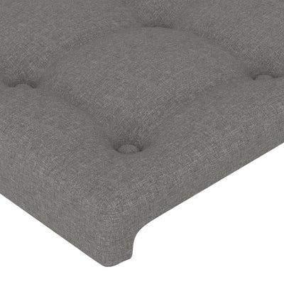 LED Headboard Dark Grey 144x5x118/128 cm Fabric Payday Deals