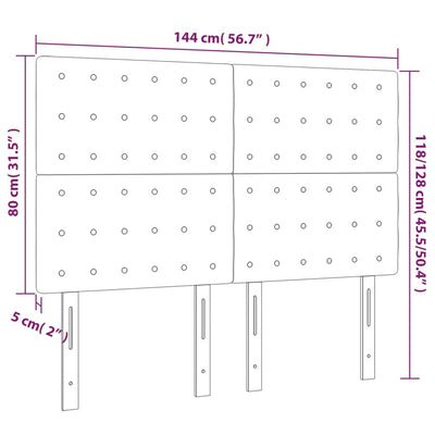 LED Headboard Dark Grey 144x5x118/128 cm Fabric Payday Deals