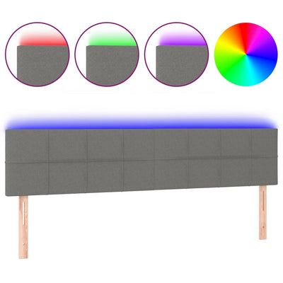 LED Headboard Dark Grey 160 cm Fabric Payday Deals