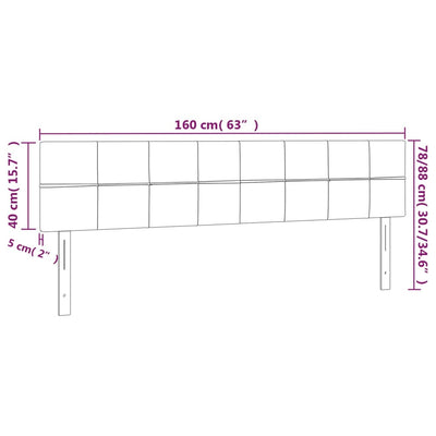 LED Headboard Dark Grey 160 cm Fabric Payday Deals