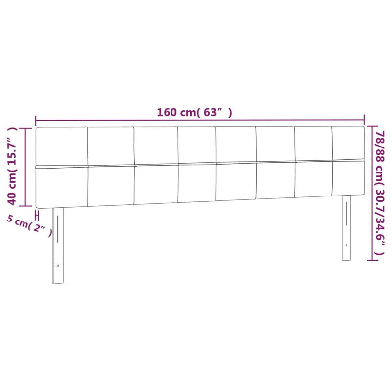 LED Headboard Dark Grey 160 cm Fabric Payday Deals
