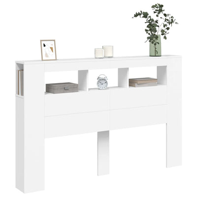 LED Headboard White 160 cm Engineered Wood Payday Deals