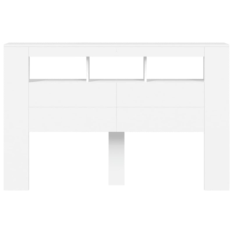 LED Headboard White 160 cm Engineered Wood Payday Deals