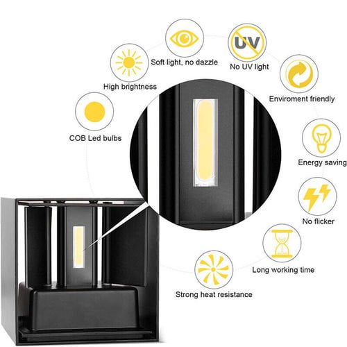 LED Wall Light Cube 12W Waterproof Outdoor Indoor Lighting Fixtures Cool Payday Deals