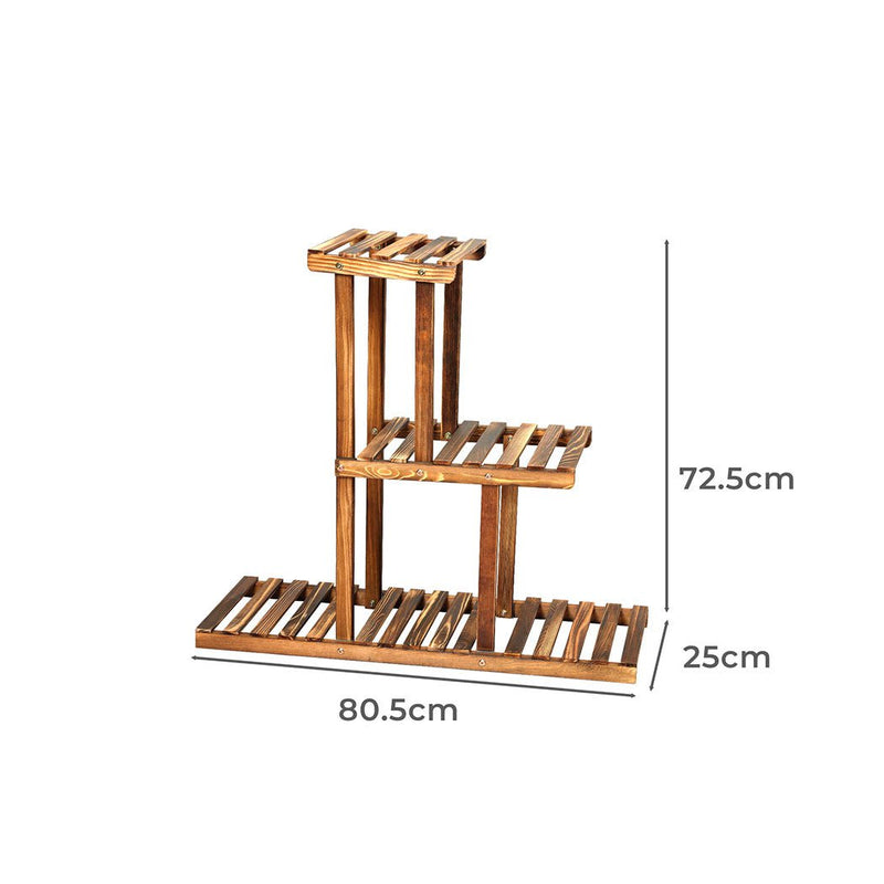 Levede 3-Tier Plant Stand Wood Wooden Pine Shelf Flower Pots Rack Indoor Garden Payday Deals