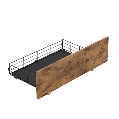 Levede  4 Queen Bed Frame Storage Drawers Metal Wooden Wood Bonus Bottom Mat