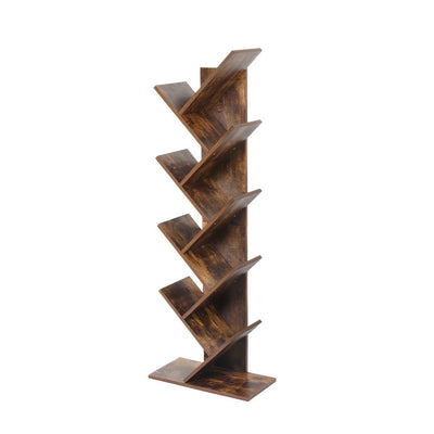 Levede 8-Tier Bookshelf Wooden Tree Bookcase Storage Home Decor Display Stand Payday Deals