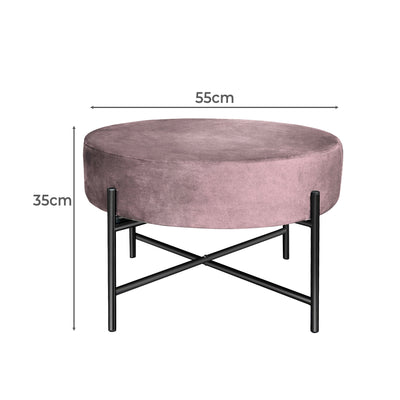 Levede Foot Stool Ottoman Footstool Velvet Accent Chair Round Dressing Vanity Payday Deals