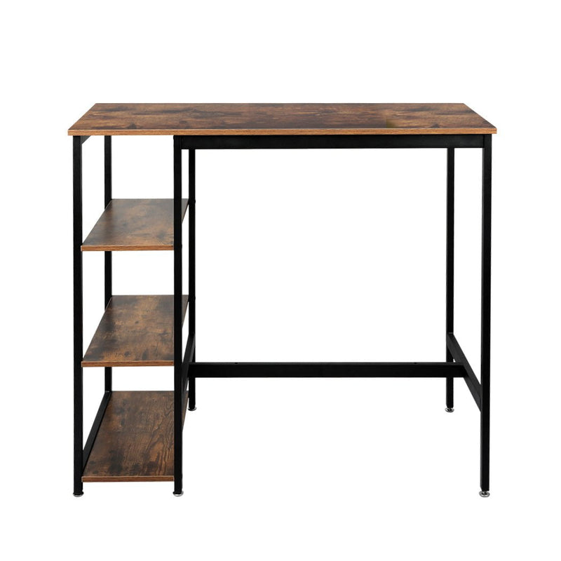 Levede High Bar Table Pub Industrial 3-Tier Storage Shelf Wooden Cafe 110CMX60CM Payday Deals