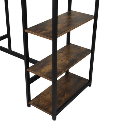 Levede High Bar Table Pub Industrial 3-Tier Storage Shelf Wooden Cafe 110CMX60CM Payday Deals