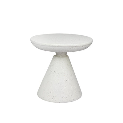 Levede Side Table Terrazzo Coffee Tables Modern Hourglass Stool Stand Beige 51cm