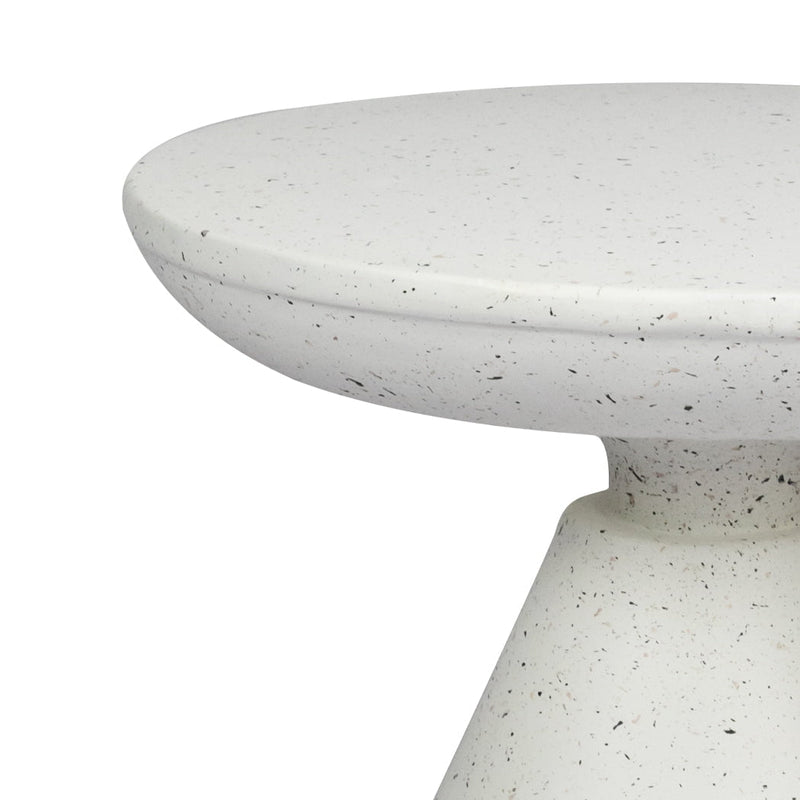 Levede Side Table Terrazzo Coffee Tables Modern Hourglass Stool Stand Beige 51cm Payday Deals