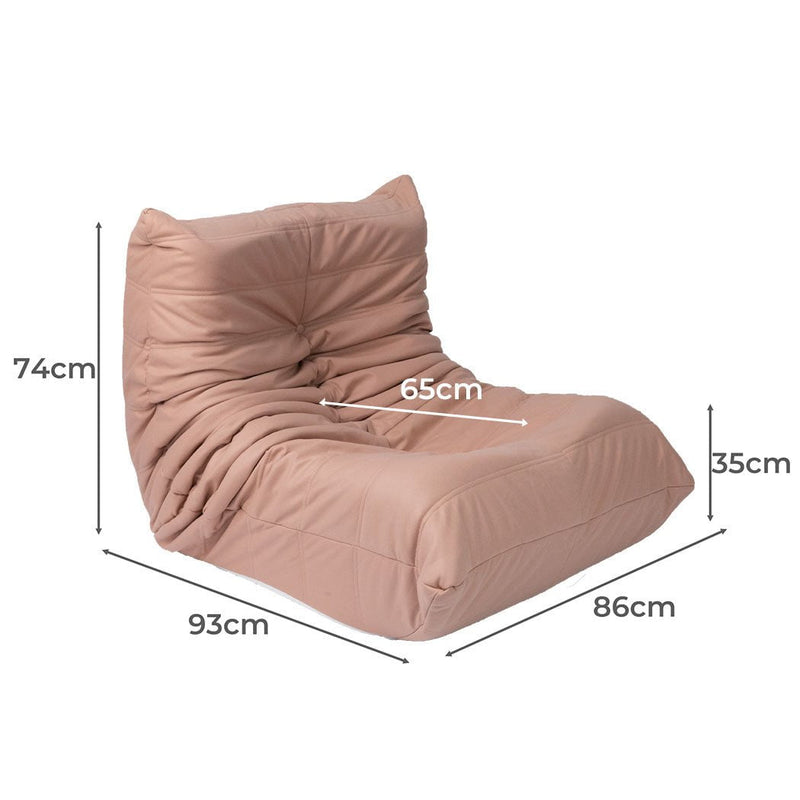 Levede Single Sofa Floor Chair Caterpillar Replica Lazy Recliner Leathaire Pink Payday Deals