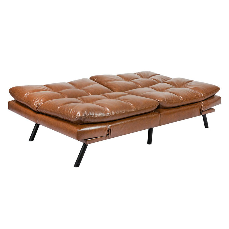 Levede Sofa Bed Futon Recliner Lounge Couch Convertible PU Faux Leather 3-Seater Payday Deals