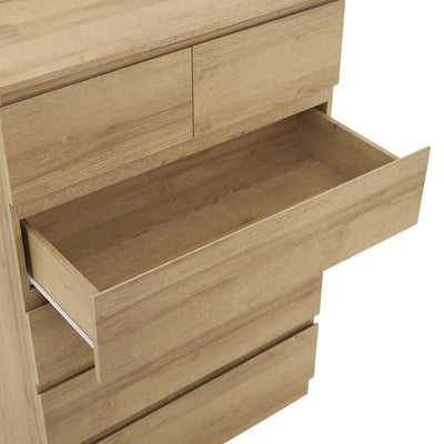 Light Oak 6 Drawers Chest of Drawers Tallboy Dresser Stylish & Space-Saving Storage Solution Payday Deals